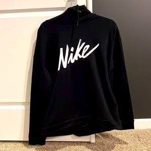 Nike Hooded Sweatshirt Black with White Logo, size Large, great condition.